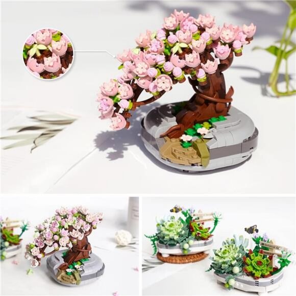 Mini Bricks Flowers Bonsai Model 426 pcs Creative DIY Simulation Mini - Picture 6 of 7